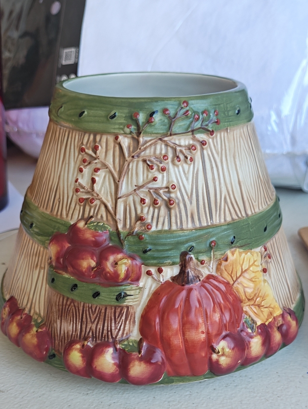 Yankee Candle Fall Harvest Ceramic Jar Shade - Green & Orange